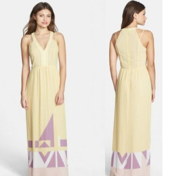 FRENCH Connection Pleated Maxi Cocktail  Dress Size 8 - Picture 1 of 6
